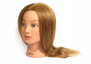 GŁÓWKA FRYZJERSKA Lila 40-45cm włosy ludzkie 100% naturalne